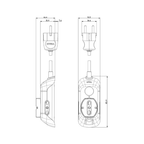 Vimar FP00510.CK.B multiprise P40+P17 blanc 1,5 m