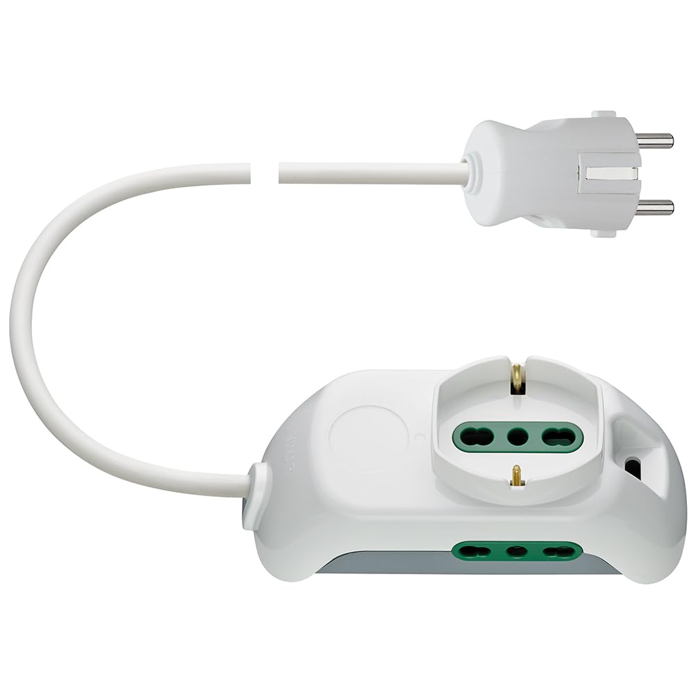 Vimar FP00510.CK.B multiprise P40+P17 blanc 1,5 m
