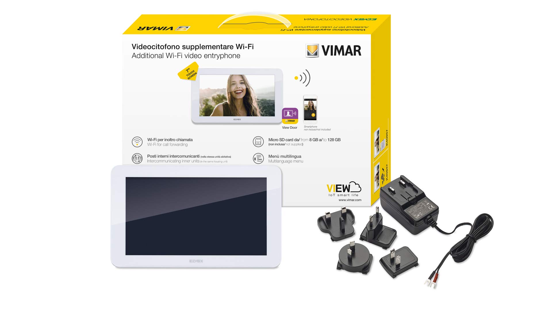 Vimar K40947 Moniteur vidéo tactile 7" Wi-Fi mains-libres
