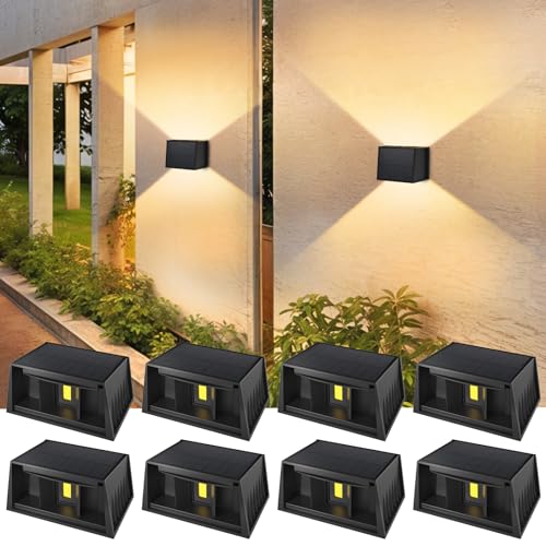 T-Sun Wall Lights 3000K applique solaire murale lot de 8 up down