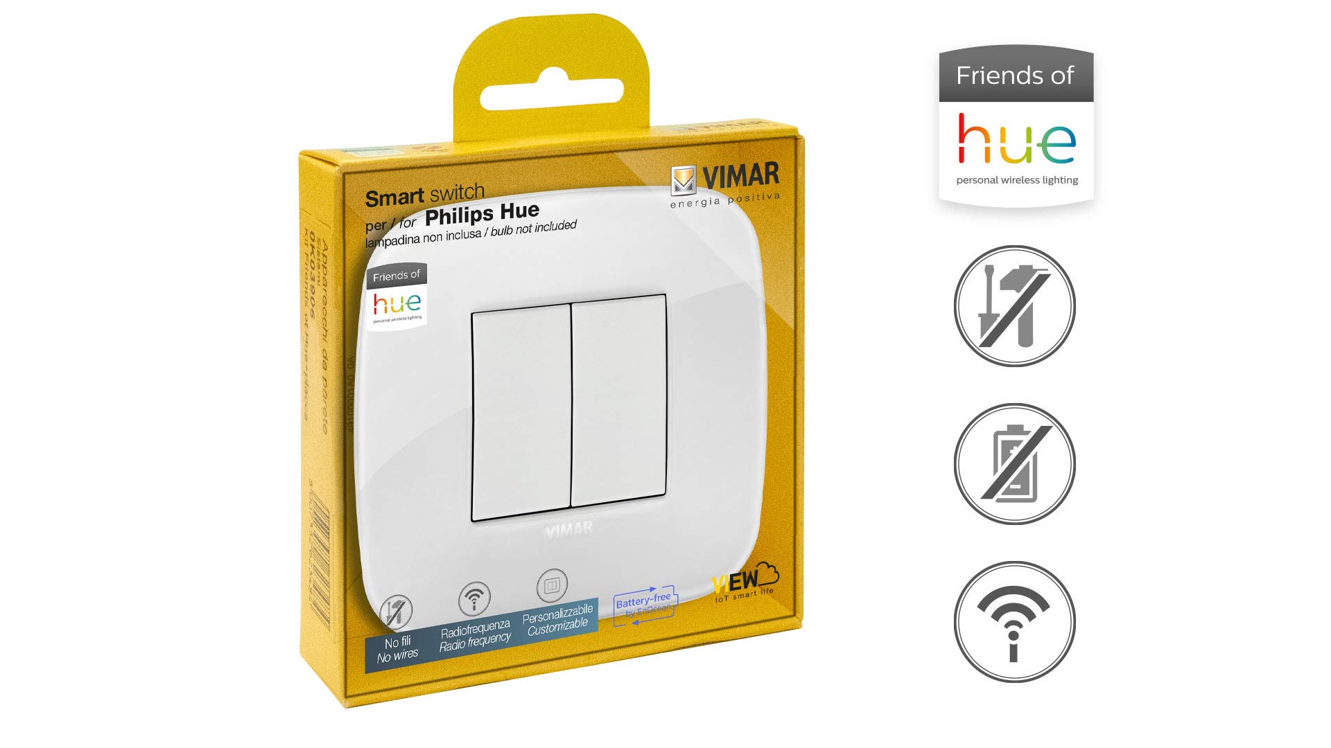 Vimar Arké interrupteur sans fil Hue blanc 0K03906.06