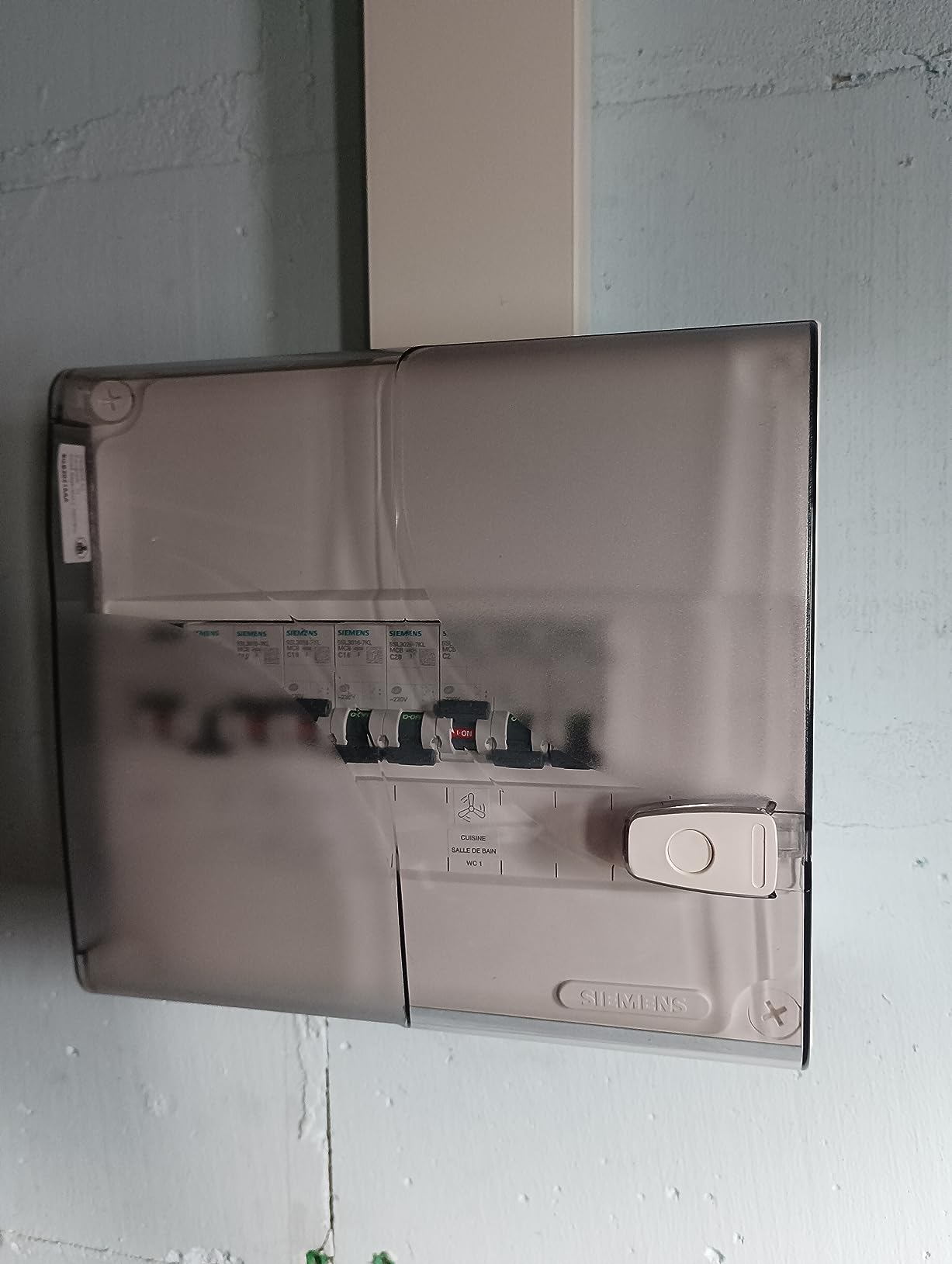 Siemens Porte Transparente 1 Rangée Tableau Électrique IP40