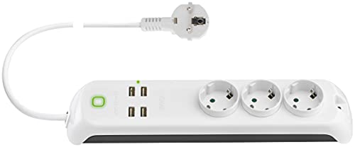 Vimar 00447.CK.B multiprise connectée blanc 3 prises + 4 USB