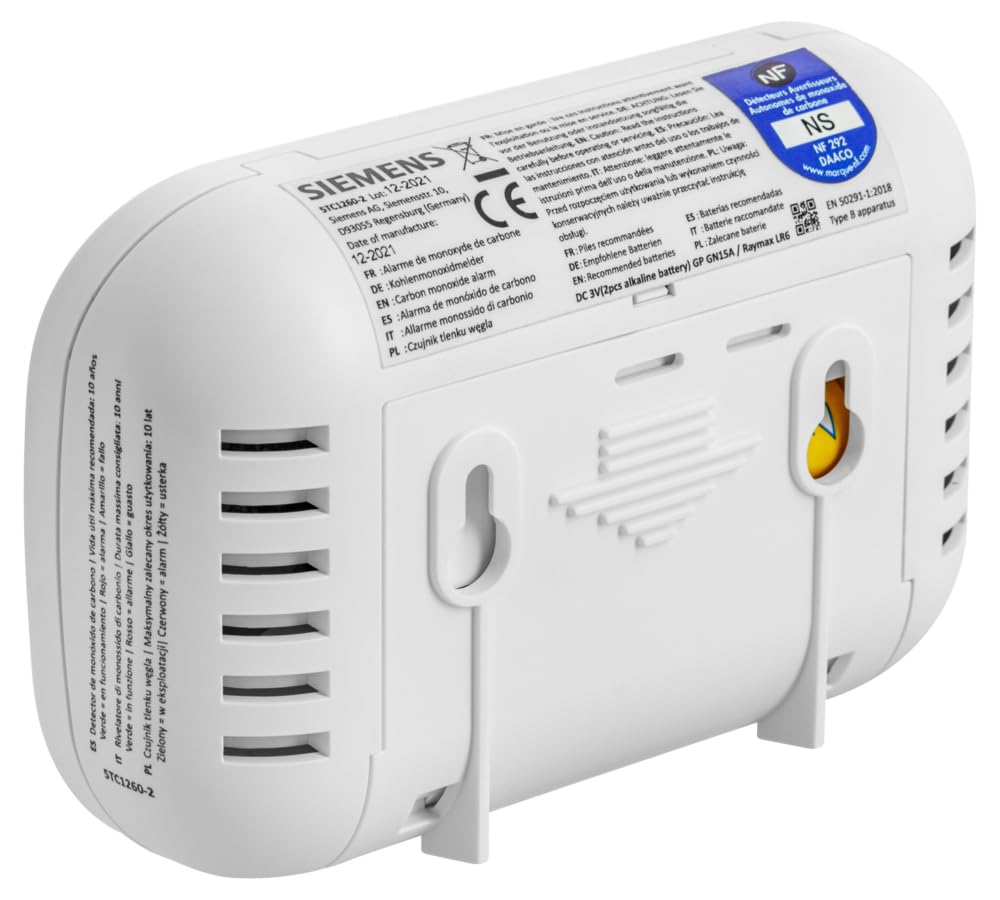 Siemens delta ONE détecteur monoxyde carbone NF 3 ans
