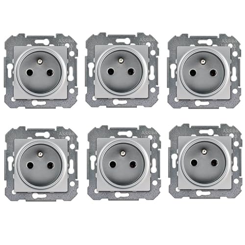 Siemens Delta Viva prise 2P+T silver lot de 6