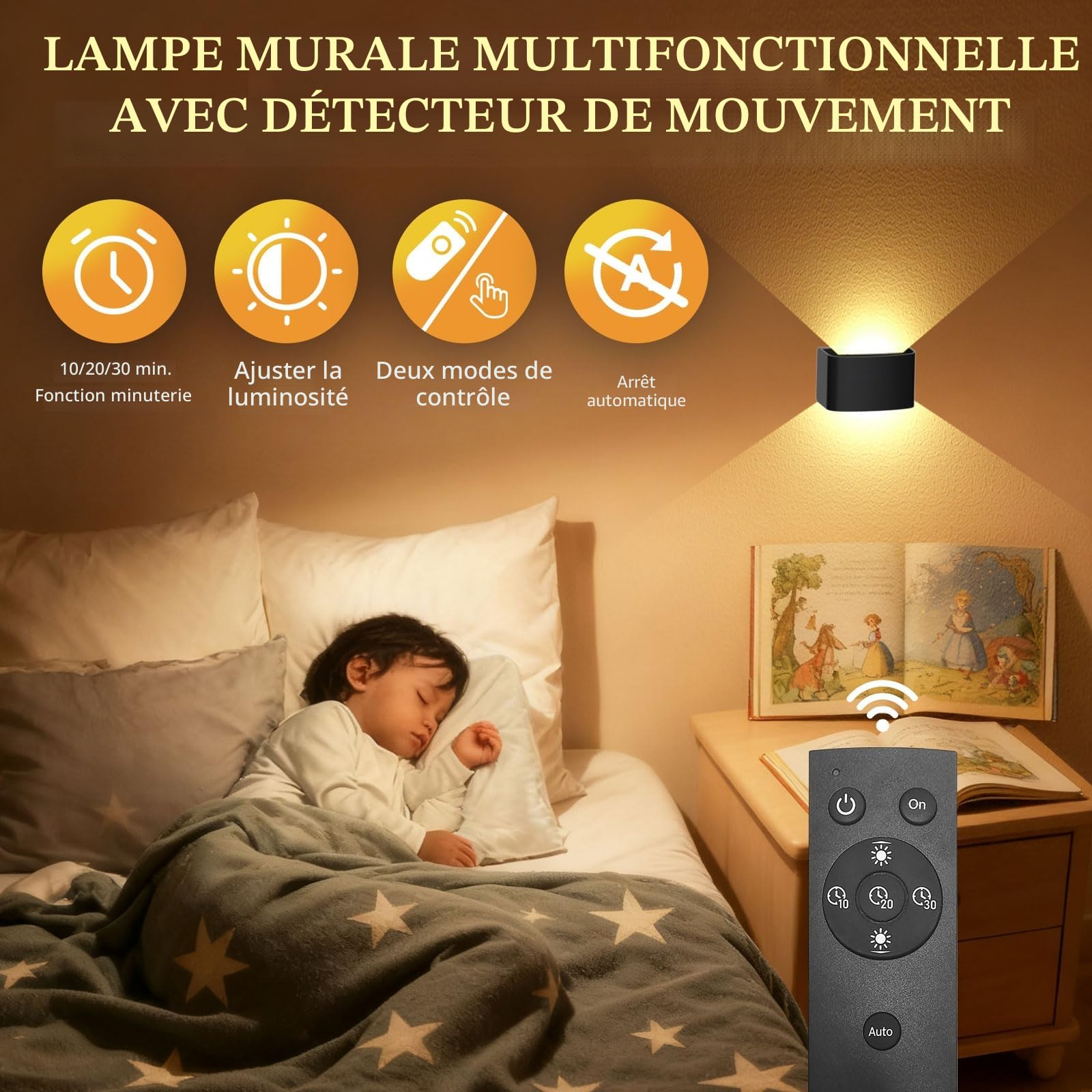 T-Sun Wall Lights applique murale LED 3000K noir lot 2