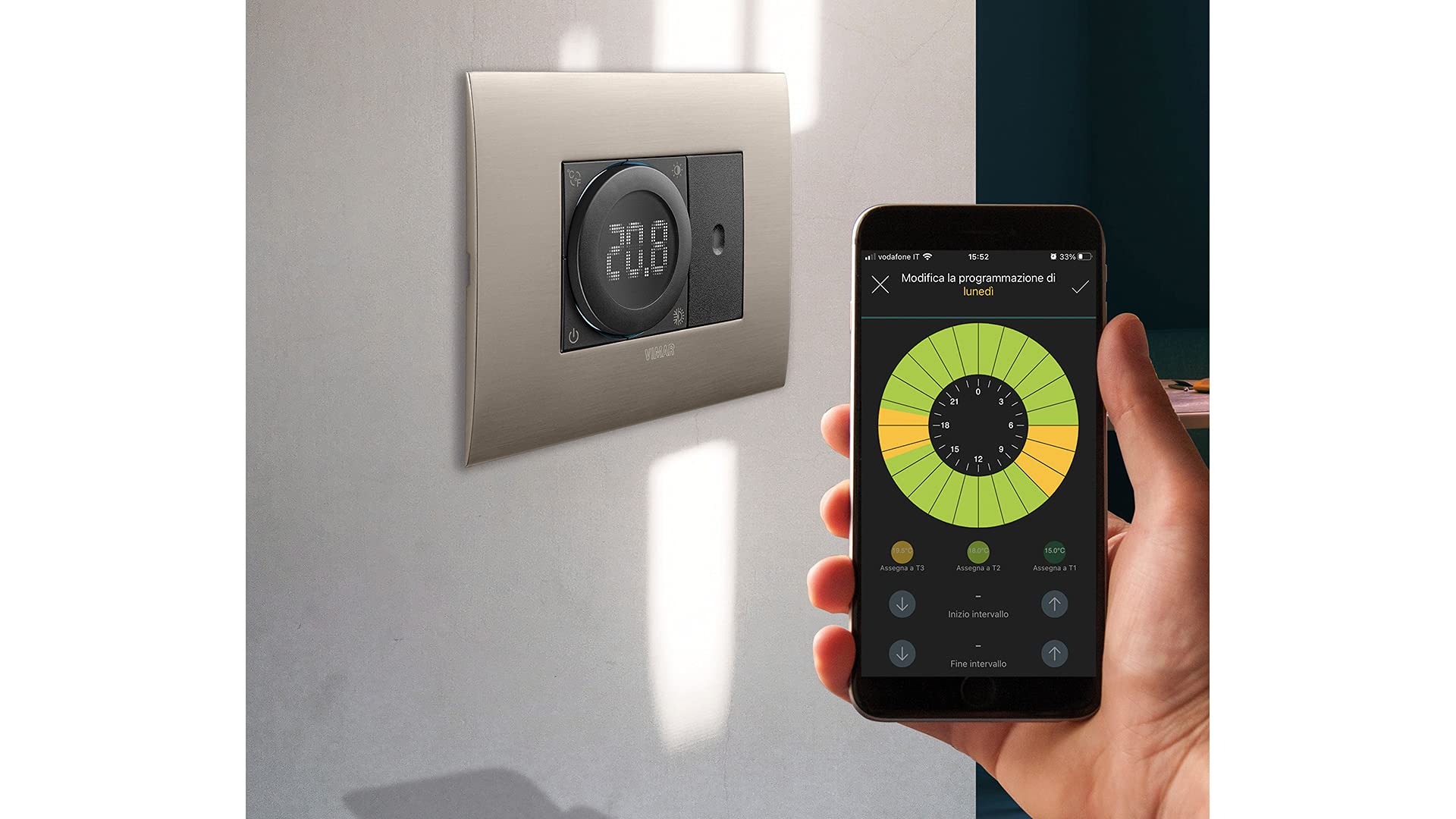 Vimar Composants de base Thermostat 02973.B WiFi Blanc 2 Modules