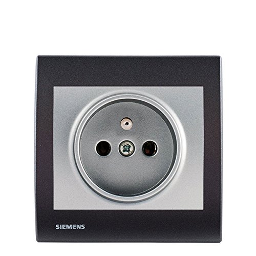 Siemens Delta Iris prise 2P+T silver plaque anthracite