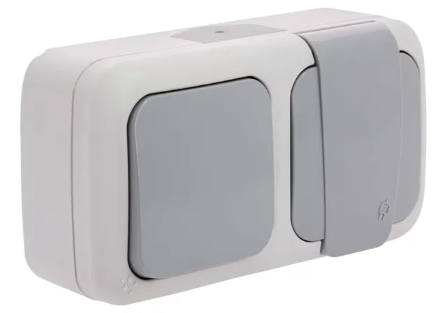 Siemens étanche VV + prise 2P+T gris IP54 auto