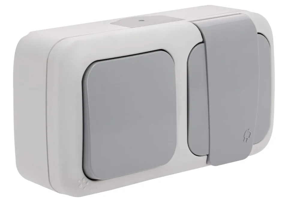 Siemens étanche VV + prise 2P+T gris IP54 auto