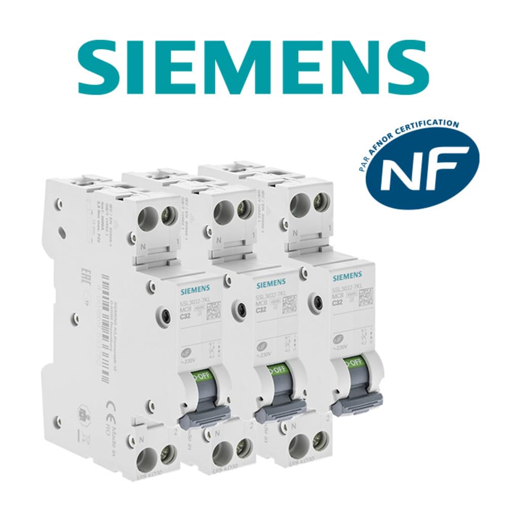 Siemens Sentron lot 3 disjoncteurs 32A courbe C Ph+N