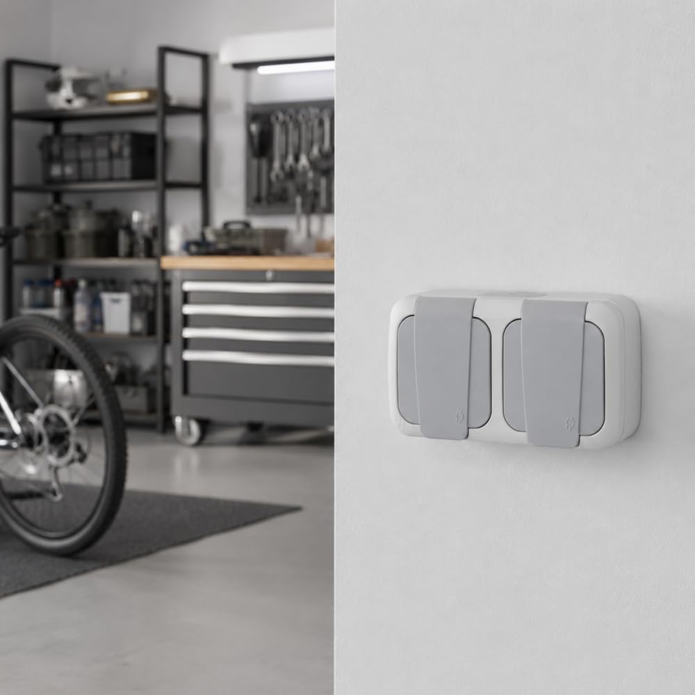 Siemens étanche double prise 2P+T IP54 grise saillie