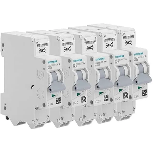 Siemens Sentron disjoncteur Ph+N 20A lot de 5 courbe C