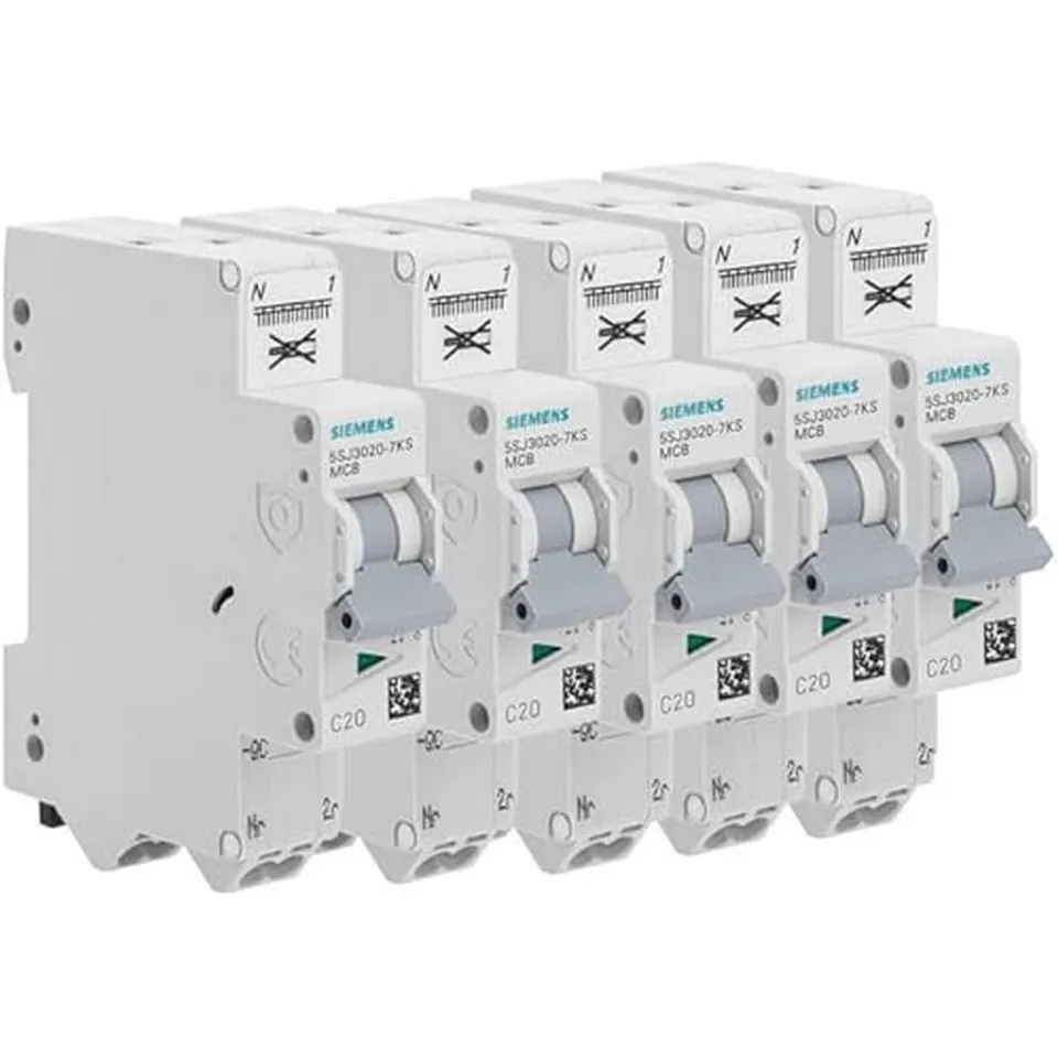 Siemens Sentron disjoncteur Ph+N 20A lot de 5 courbe C