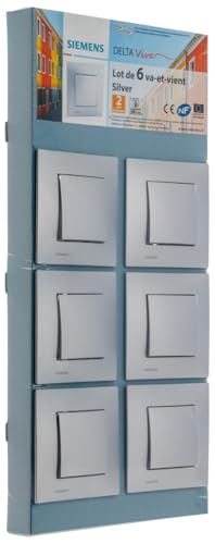 Siemens Delta Viva lot 6 va-et-vient silver interrupteur