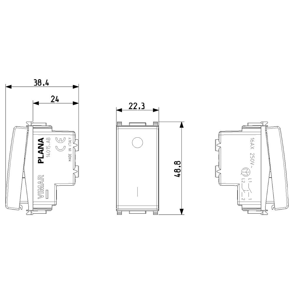 Vimar Plana 14015 interrupteur 2P 16AX 250V blanc éclairable