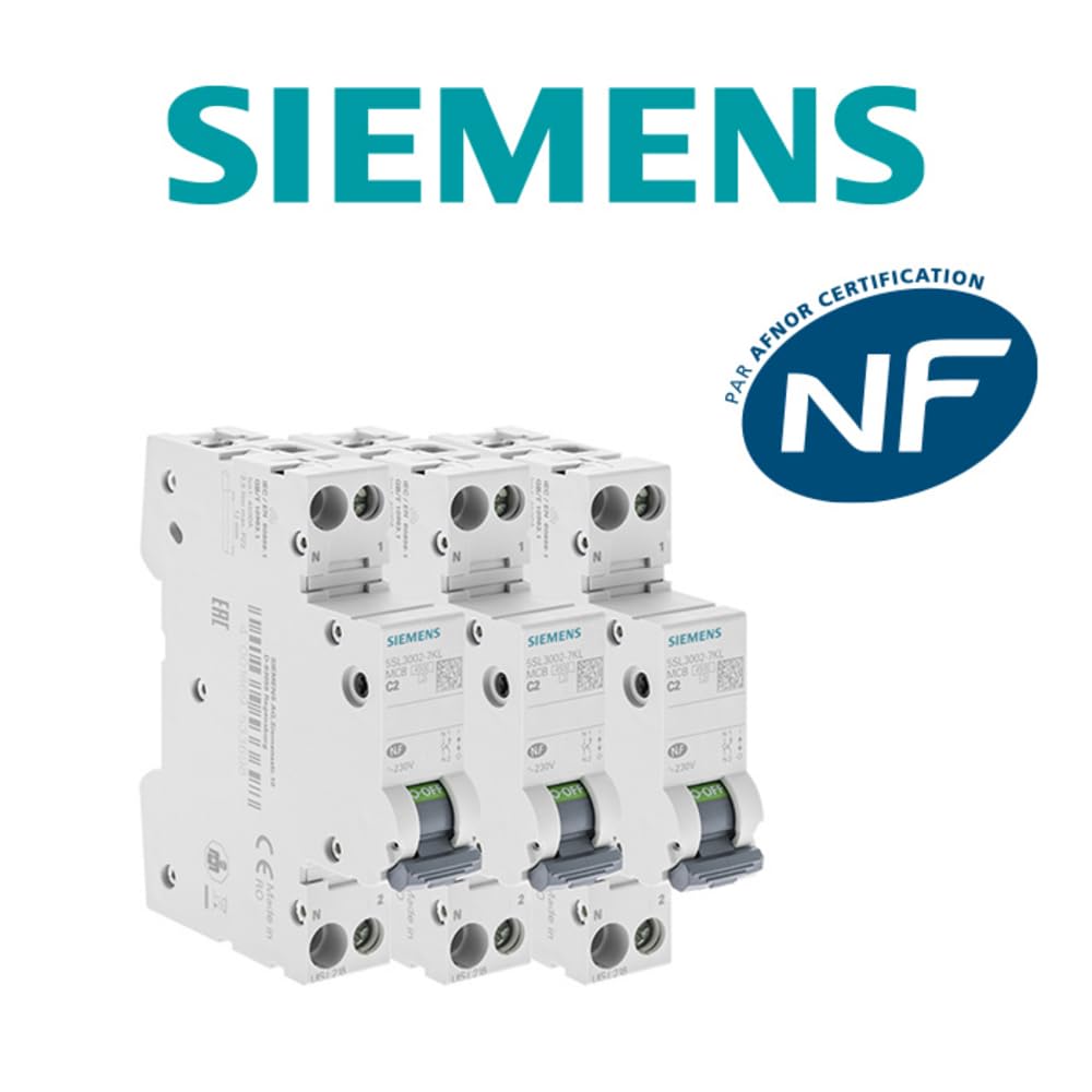 Siemens Sentron lot 3 disjoncteurs 2A phase+neutre courbe C