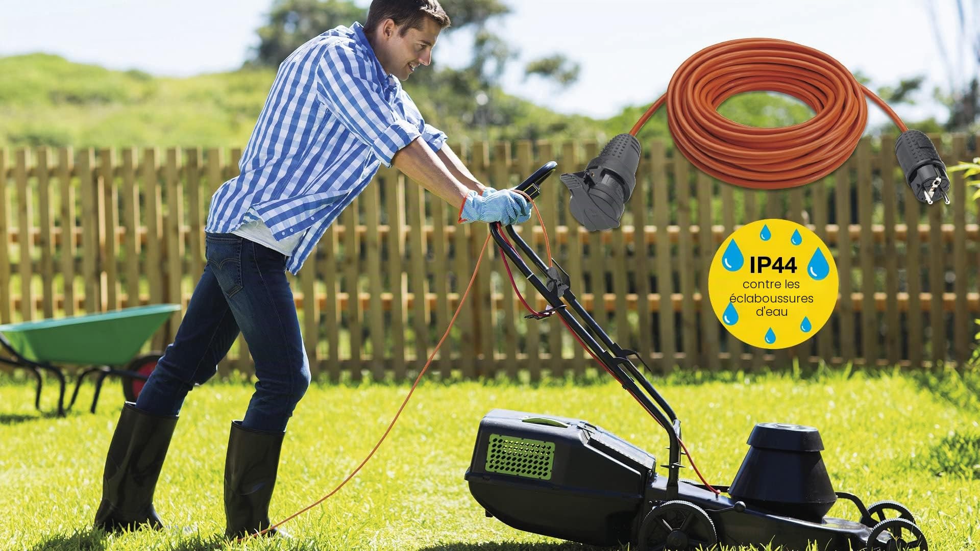 Vimar 0R32392 rallonge électrique 20m IP44 16A orange