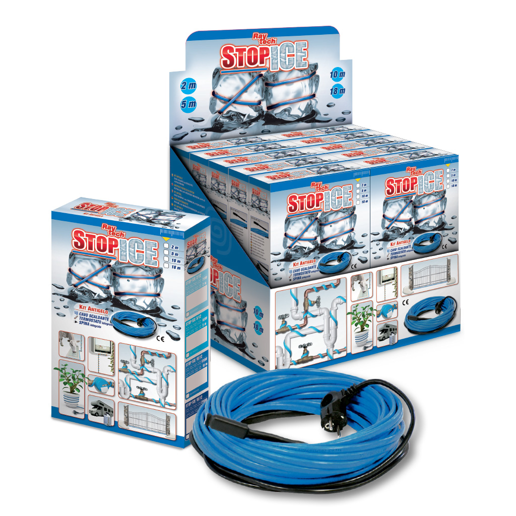 Raytech Stop Ice kit câble chauffant antigel 12 W/m thermostat