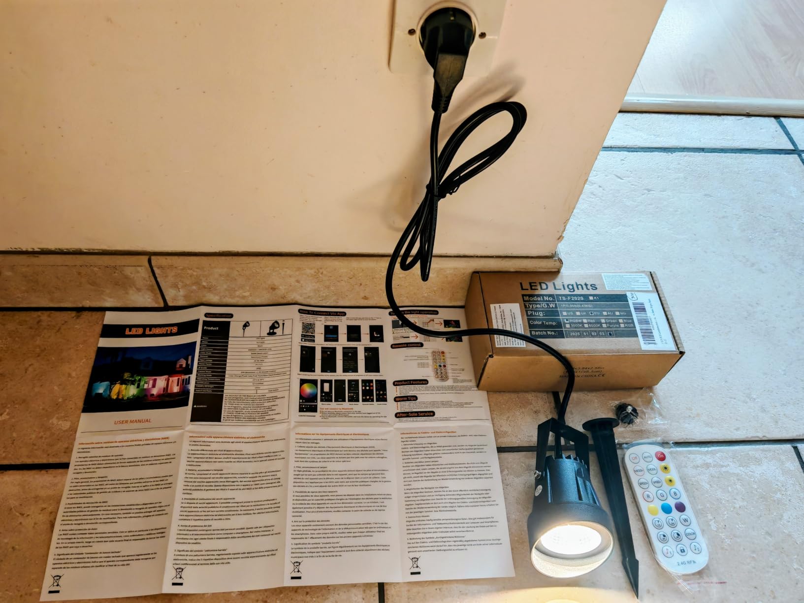 T-Sun Spot Lights spot LED extérieur RGB Bluetooth 6 pièces IP65