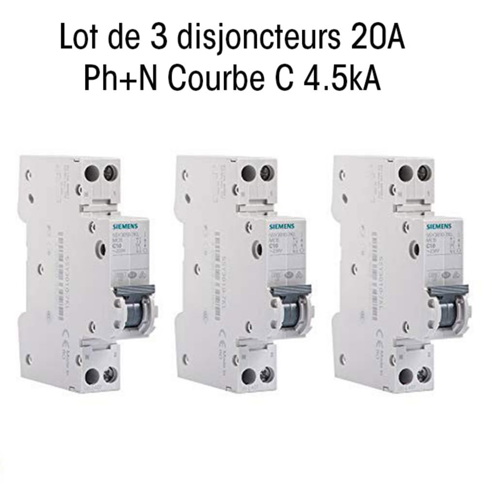 Siemens Sentron Disjoncteur 20A 1P+N Courbe C Lot 2