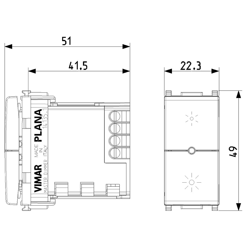 Vimar Plana 14135.1 variateur LED 230V blanc coupure phase