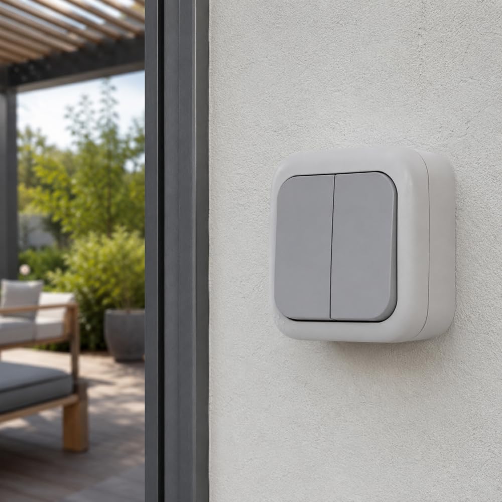 Siemens Étanche Interrupteur Double Va-et-Vient Gris IP54