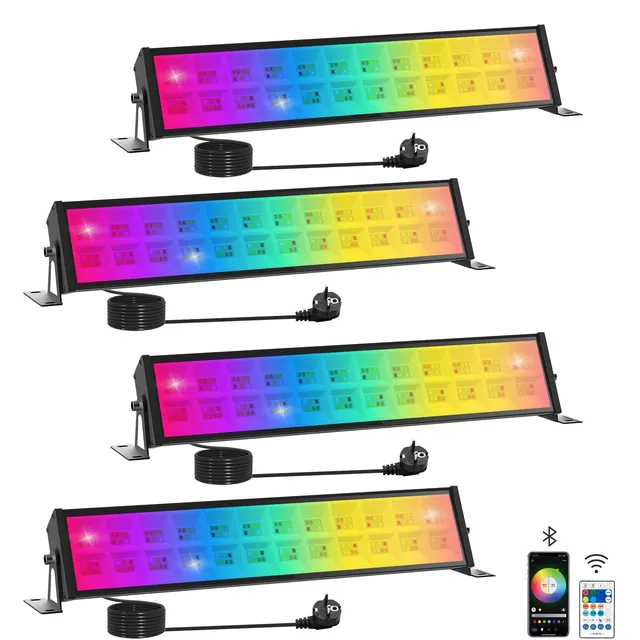 T-Sun barre LED RGBCW F0420-4P extérieur IP66 4 pièces 72W