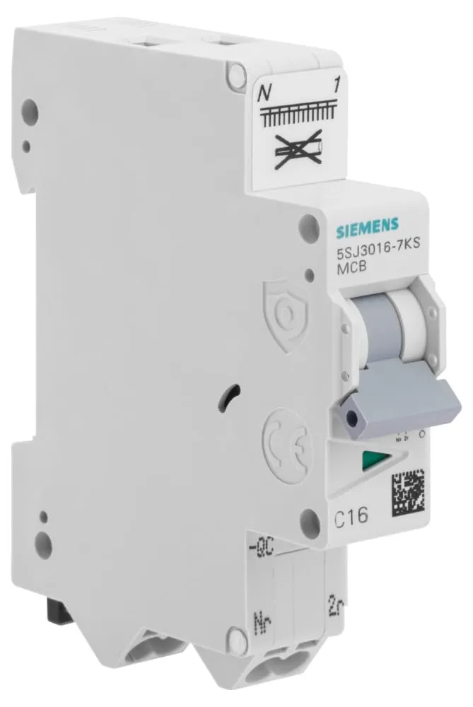 Siemens Sentron disjoncteur Ph+N 16A auto courbe C 1 module