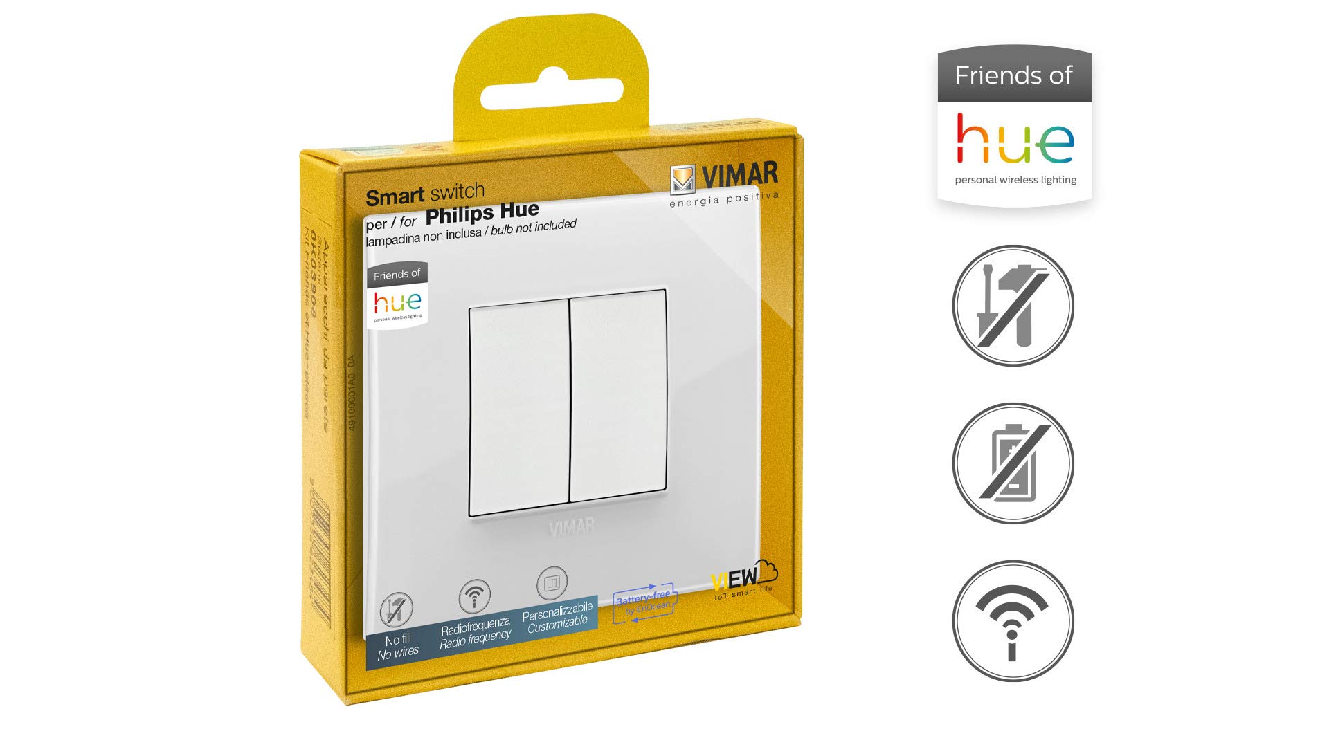 Vimar Arké 0K03906.05 interrupteur Hue blanc