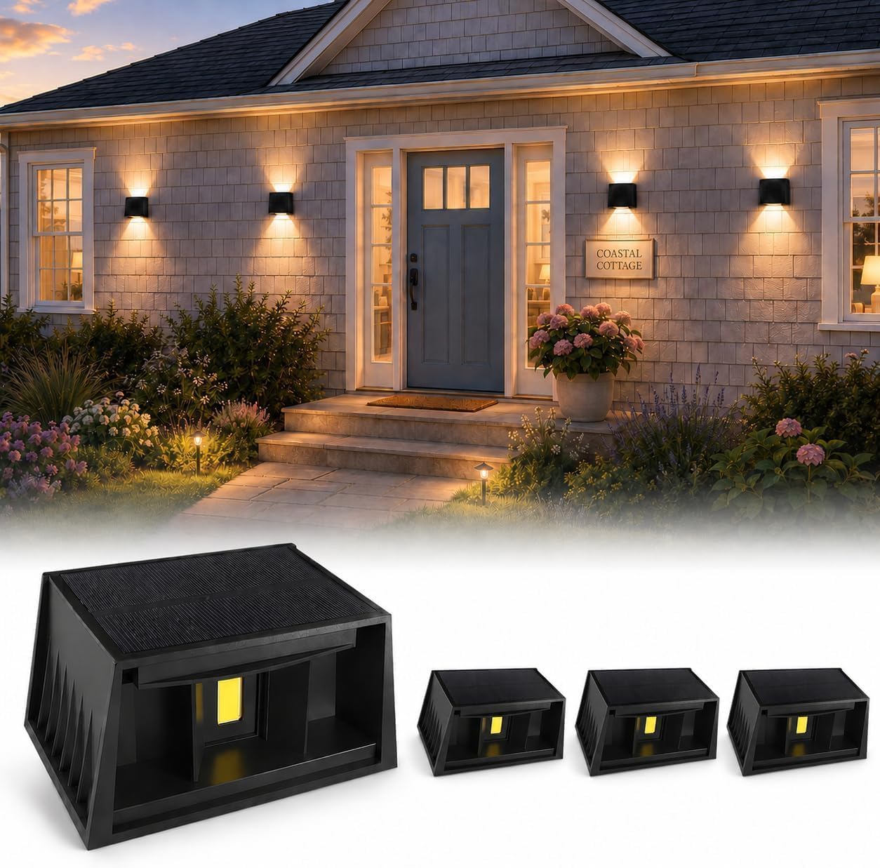 T-Sun Wall Lights Applique Solaire Lot 4 IP65 3000K