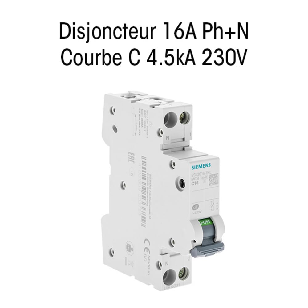 Siemens Sentron Disjoncteur 16A Ph+N courbe C 4,5kA