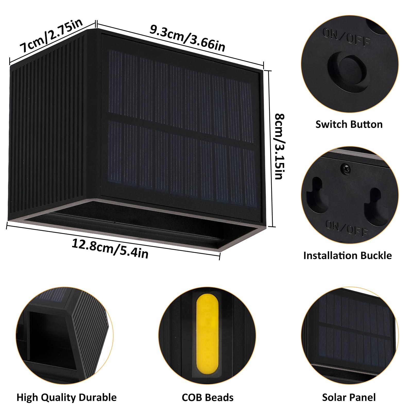 T-Sun Wall Lights applique solaire 3000K lot 2 IP65