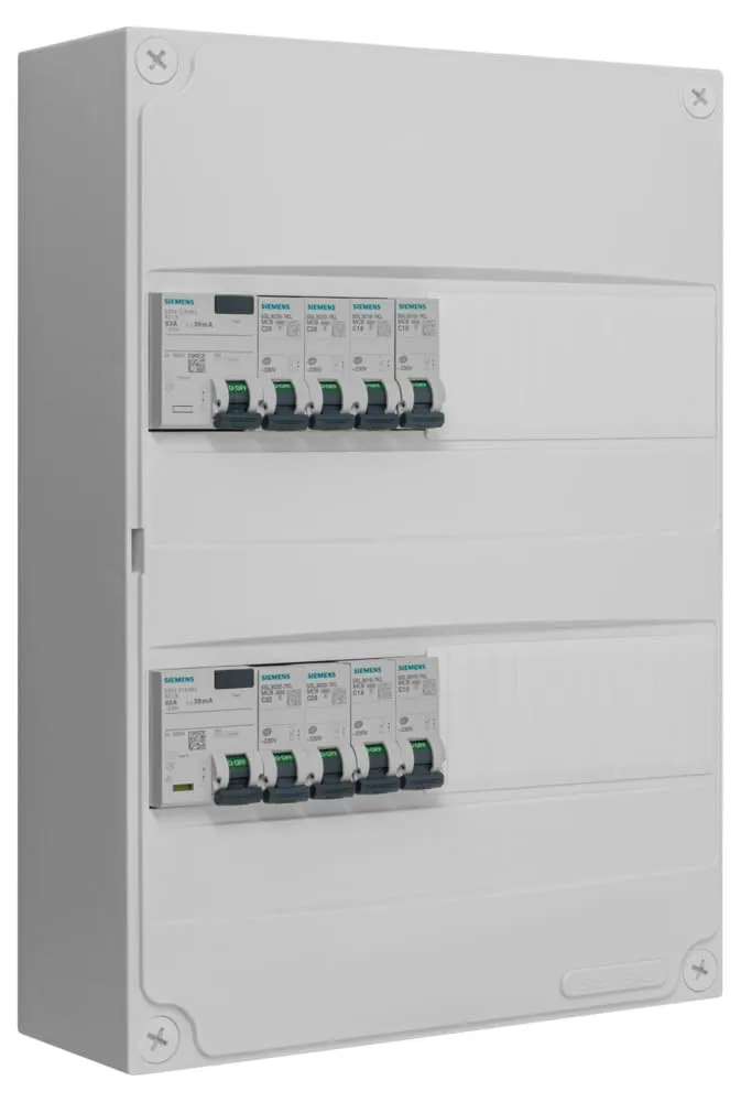 Siemens Tableau électrique 2 rangées pré-équipé 8 disjoncteurs IP30