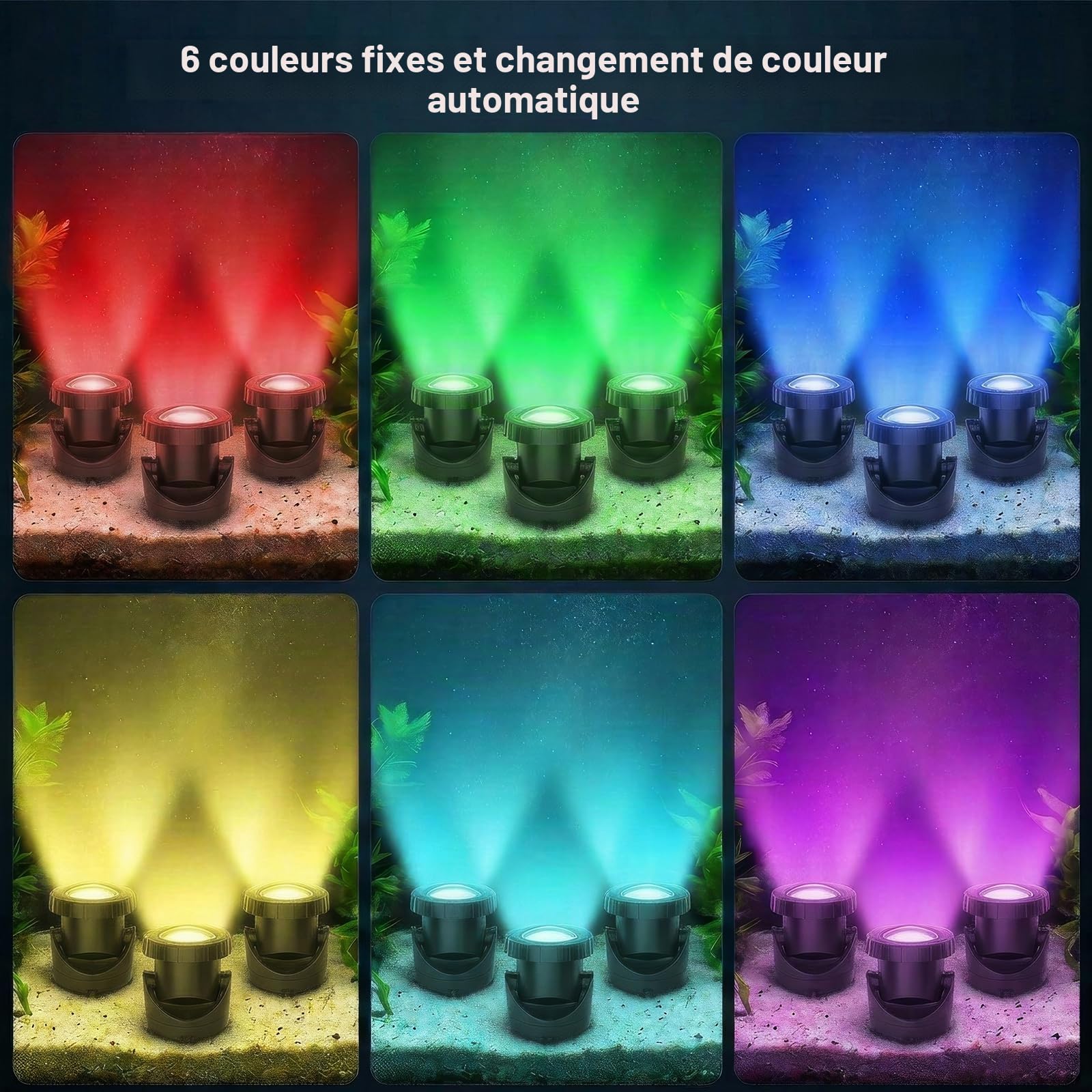 T-Sun Pond Lights lampe bassin solaire RGB lot 5 IP68