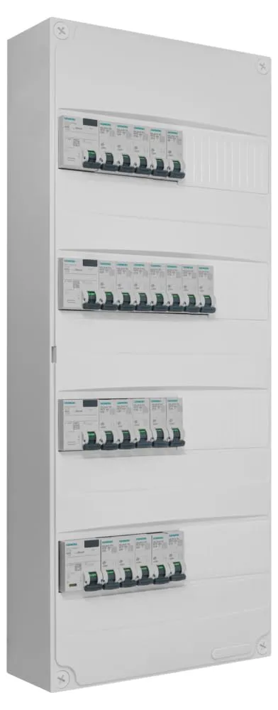 Siemens tableau électrique 4 rangées pré-équipé 63A 22 disjoncteurs