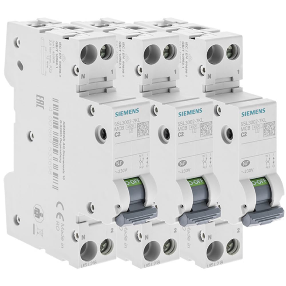 Siemens Sentron lot 3 disjoncteurs 2A phase+neutre courbe C