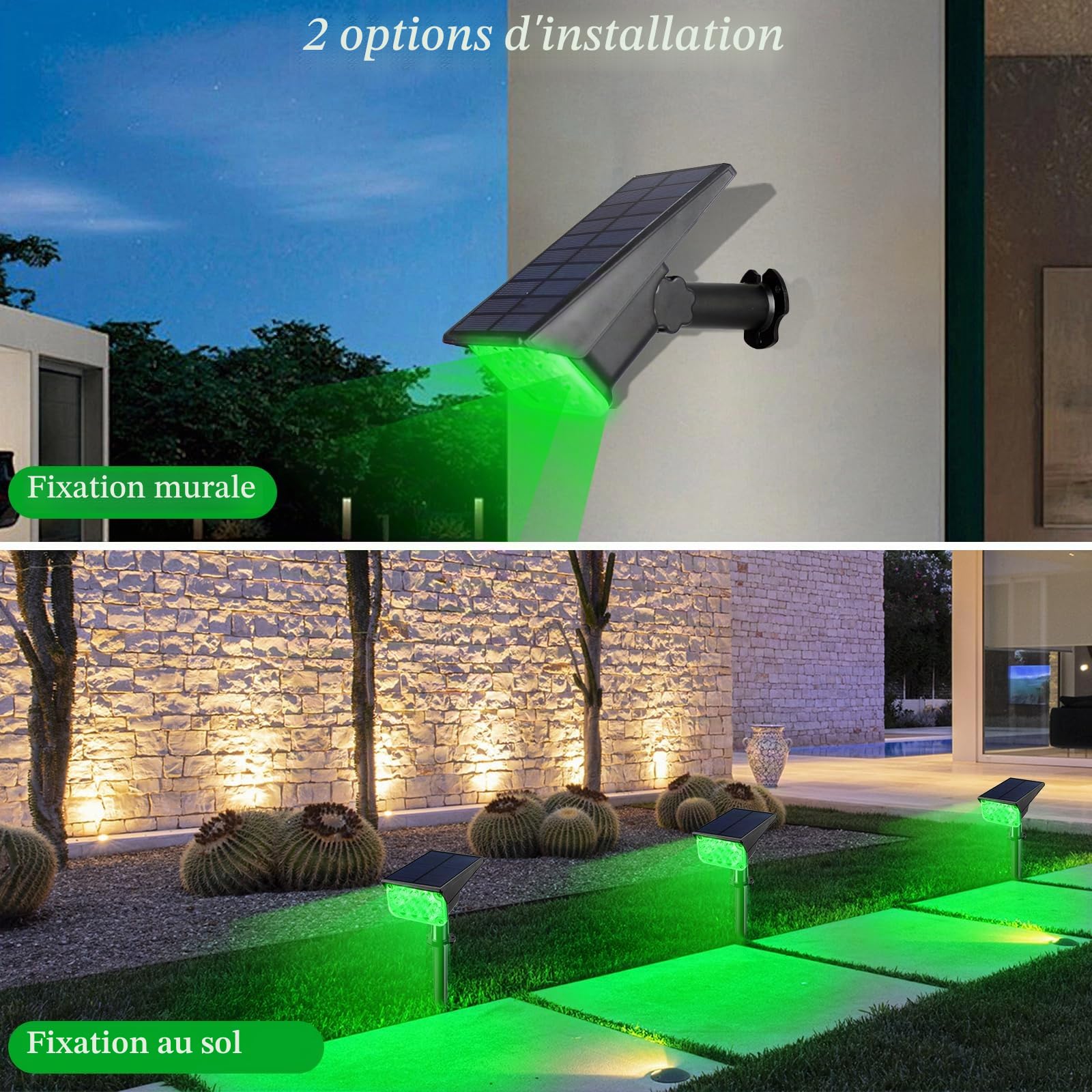T-Sun Spot Lights 4 spots solaires verts IP65 lot 4
