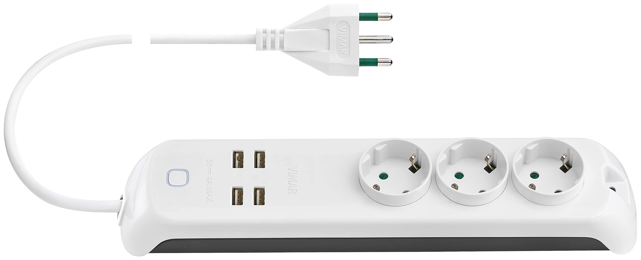 Vimar 00447.CC.B Multiprise Wi-Fi 3 Schuko + USB blanc