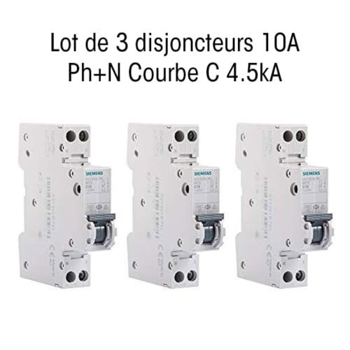 Siemens SENTRON 5SY3010-7KL disjoncteur 10A lot de 3 courbe C