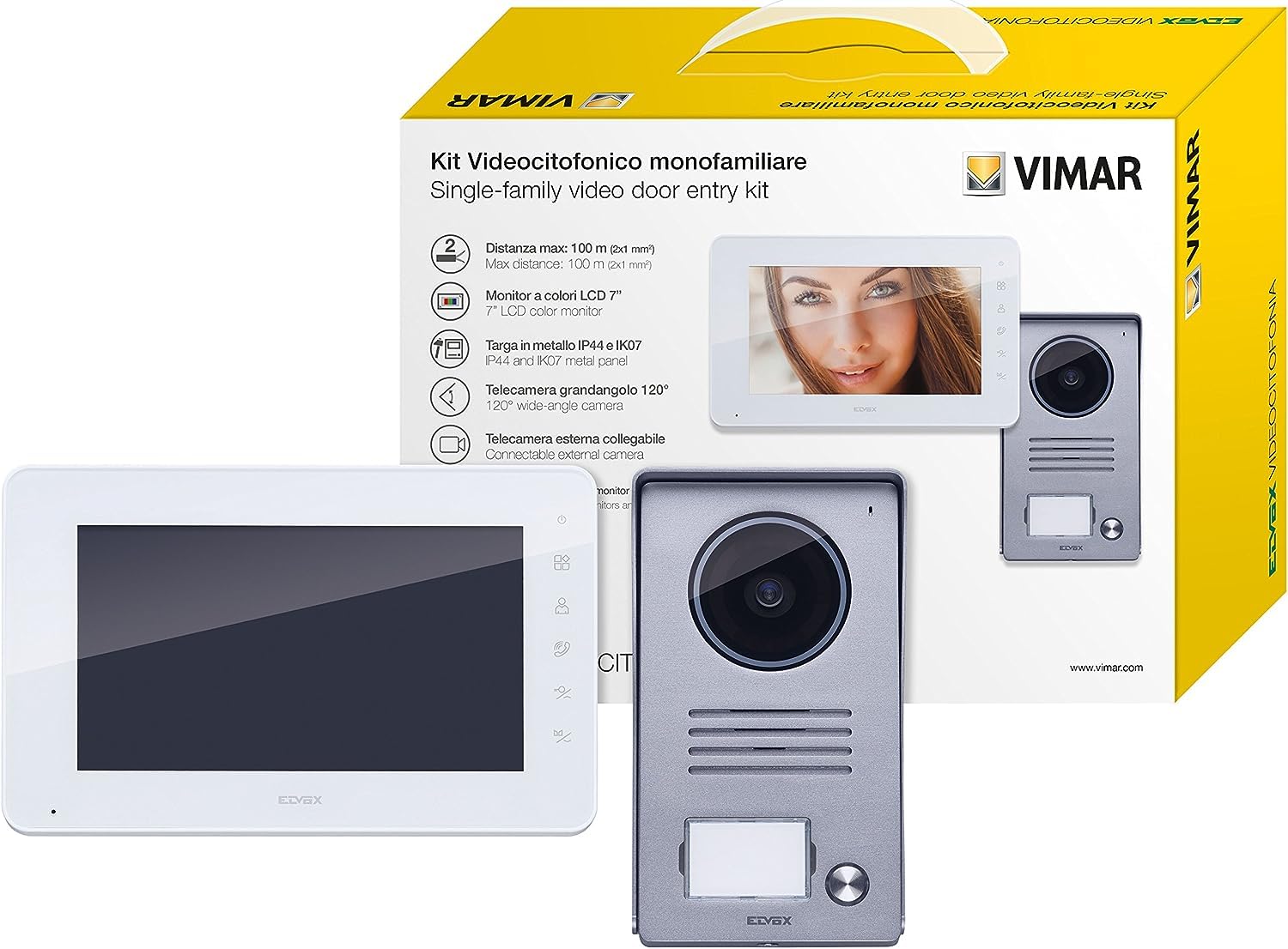 Vimar K40946 kit portier vidéo 2 familles WiFi 7 pouces tactile