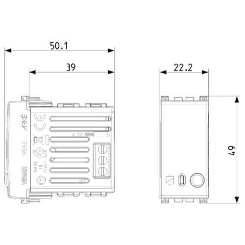 Vimar Arké 19593 commande connectée WiFi Zigbee 16A gris