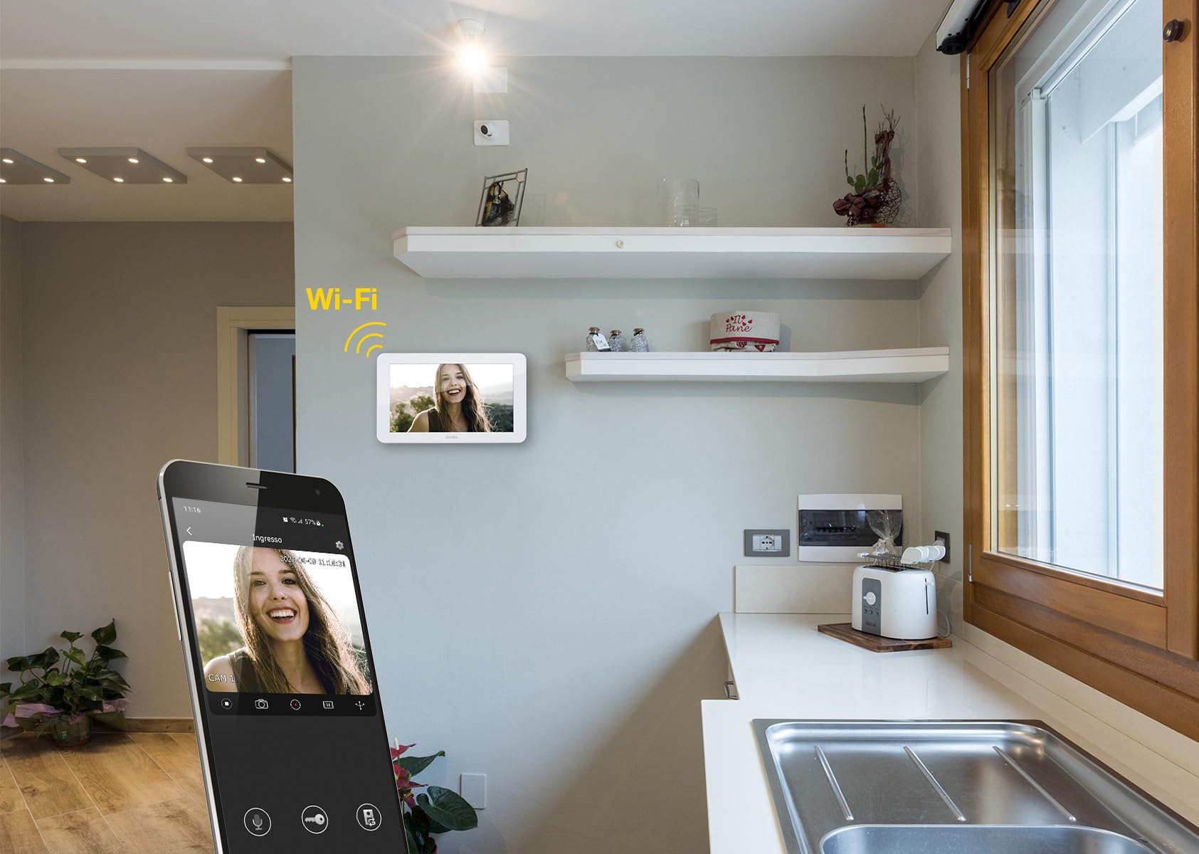 Vimar K42957 Moniteur Tactile 7 Pouces WiFi Mains Libres