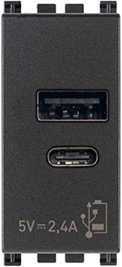 Vimar Plana 14295.AC Prise USB A+C 2 Modules Blanc