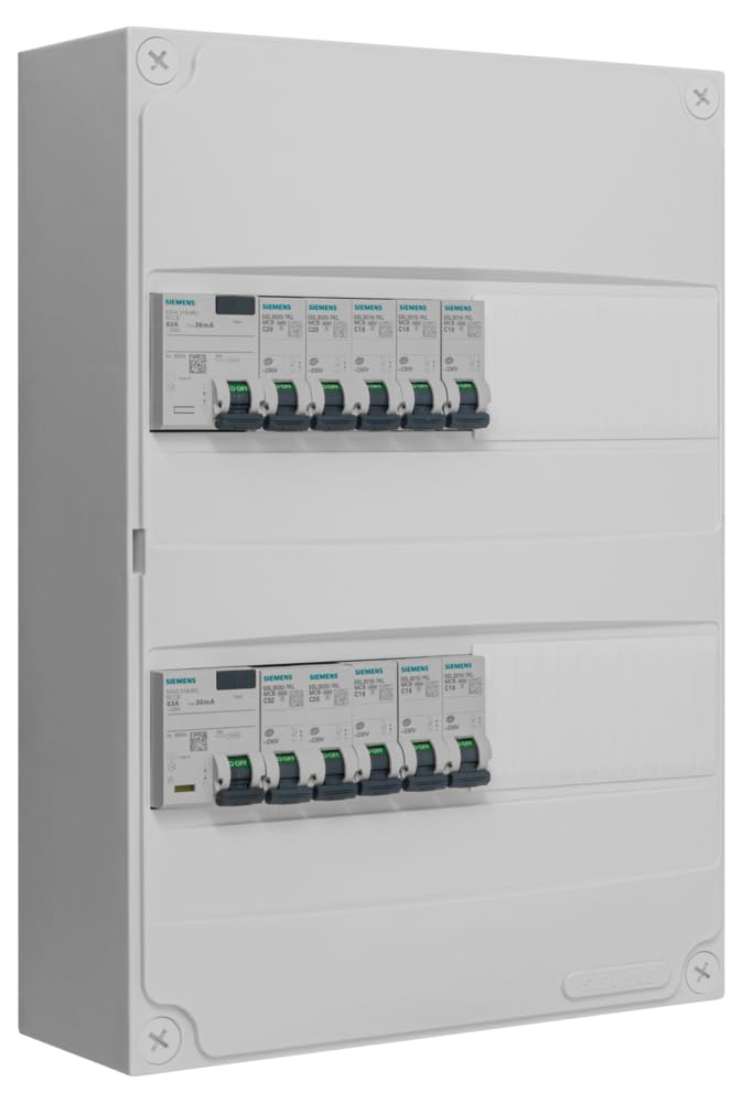 Siemens tableau électrique 2 rangées pré-équipé 2x63A 10 disjoncteurs