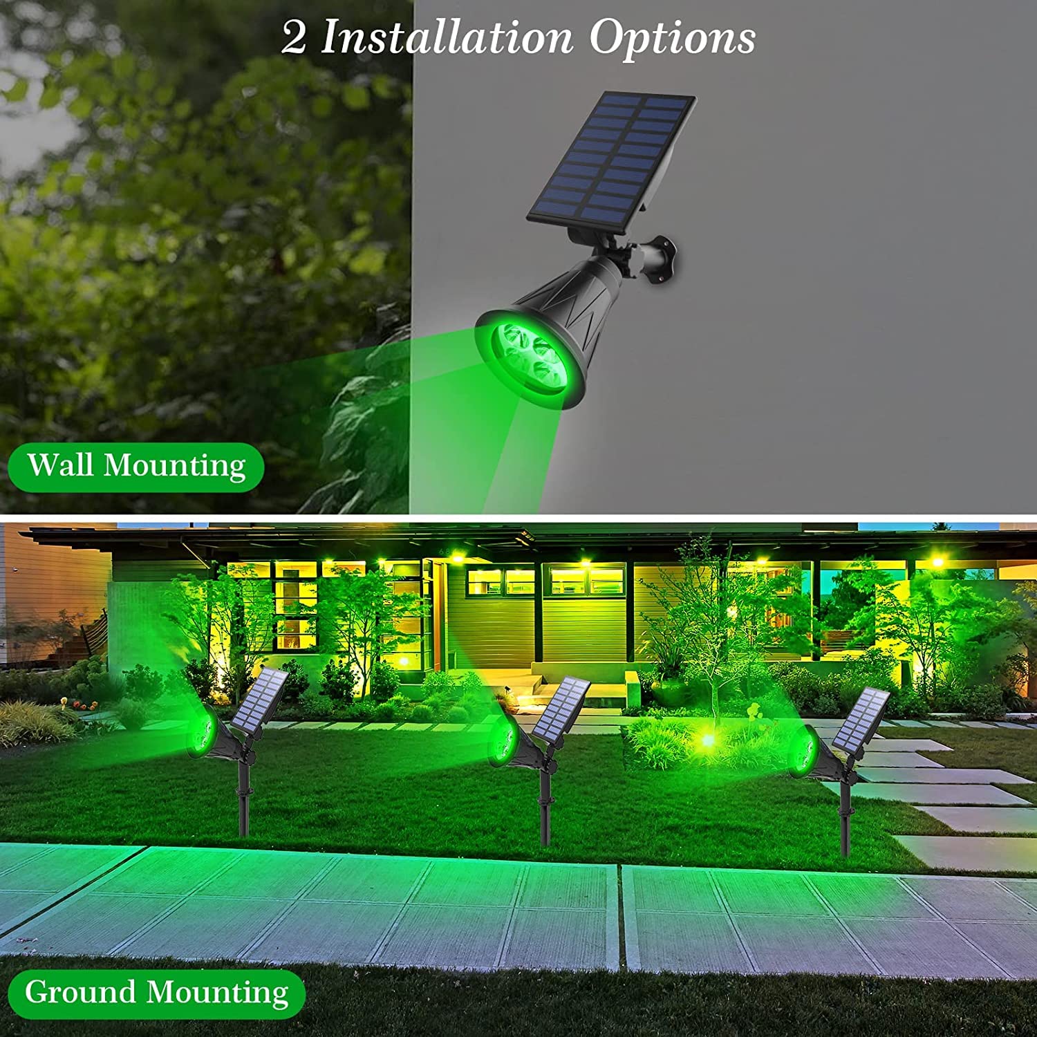 T-Sun Spot Lights spot solaire vert 4 pièces IP65