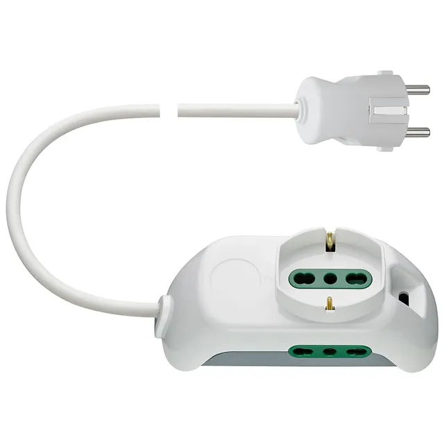 Vimar FP00510.CK.B multiprise P40+P17 blanc 1,5 m