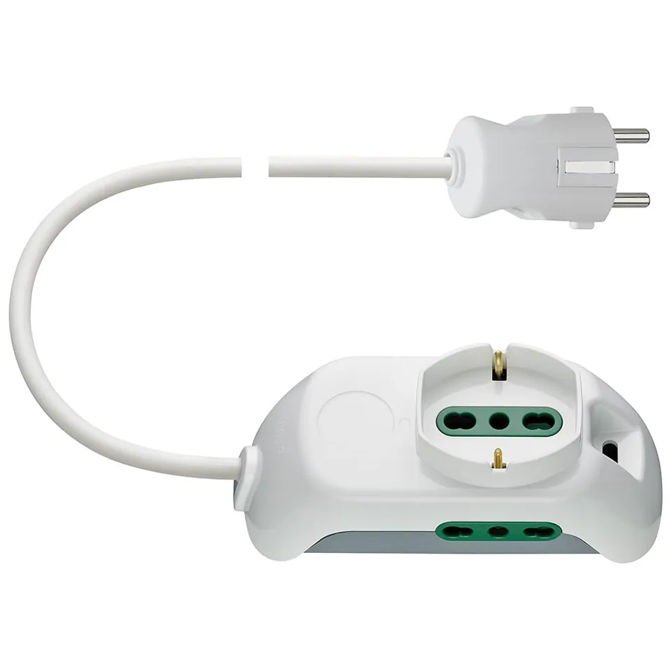 Vimar FP00510.CK.B multiprise P40+P17 blanc 1,5 m