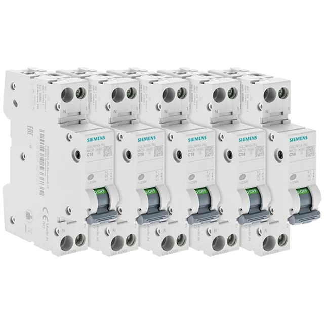 Siemens Sentron Lot 5 Disjoncteurs Phase Neutre 10 A Courbe C