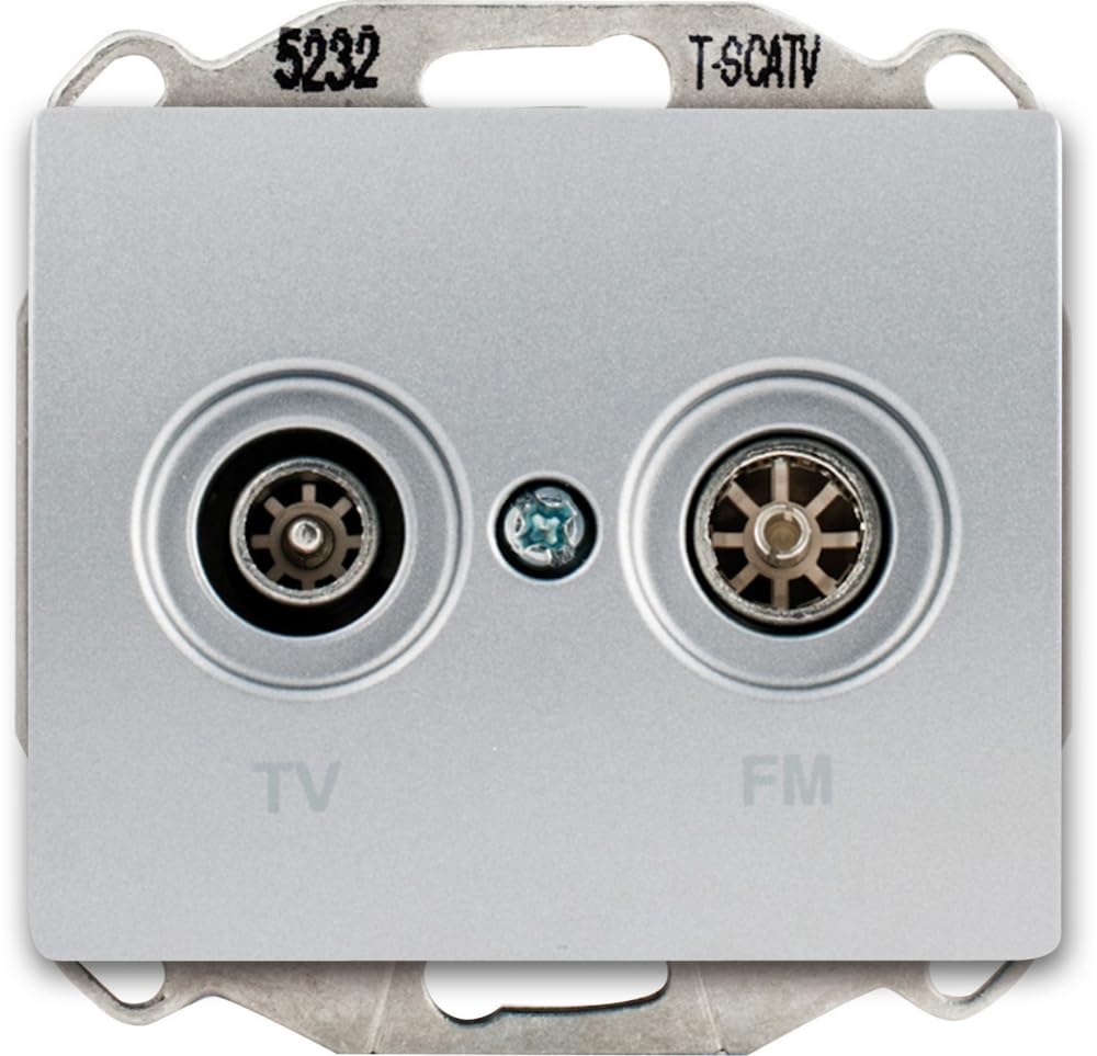 Siemens Delta Iris prise TV/FM alu silver murale